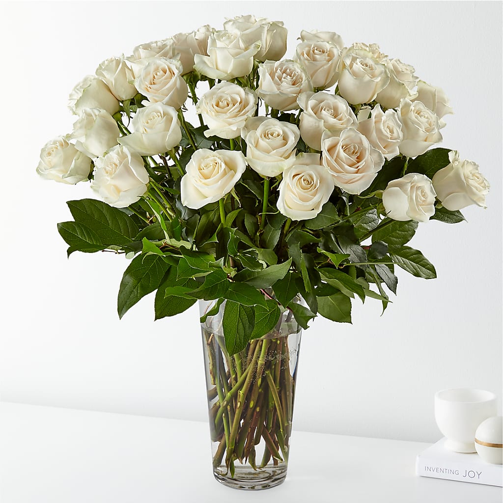 Long Stem White Rose Bouquet – Floral Boutique, Lynnfield MA