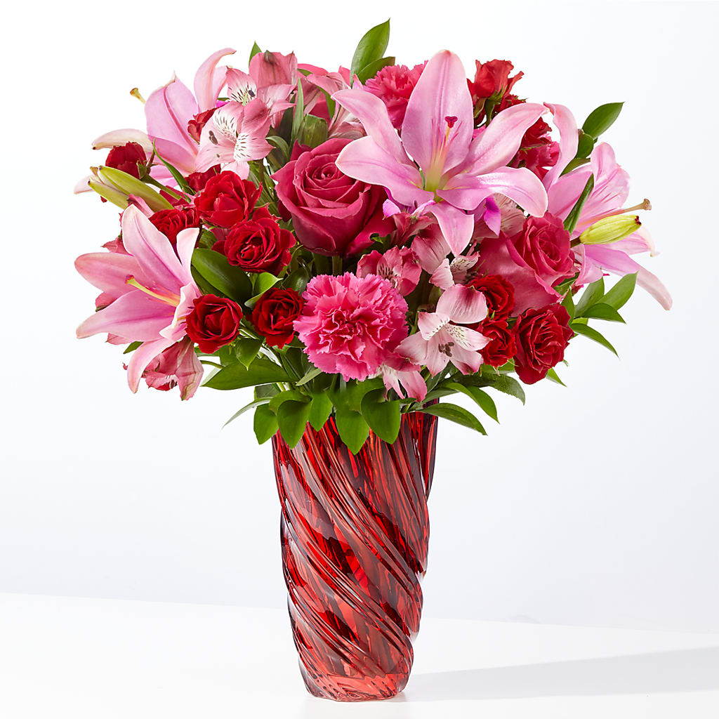 In Love Bouquet with Luxe Swirl Vase – Floral Boutique, Lynnfield MA