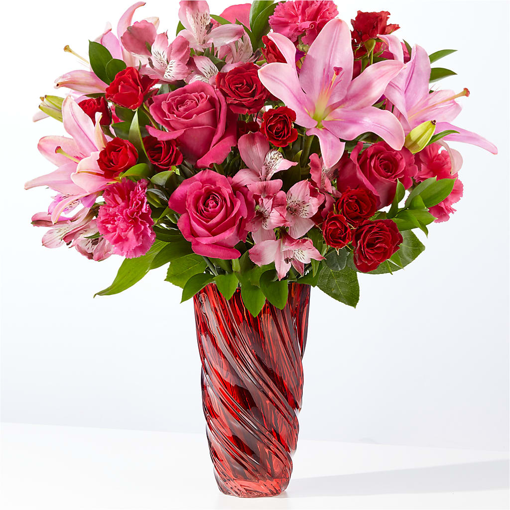 In Love Bouquet with Luxe Swirl Vase – Floral Boutique, Lynnfield MA