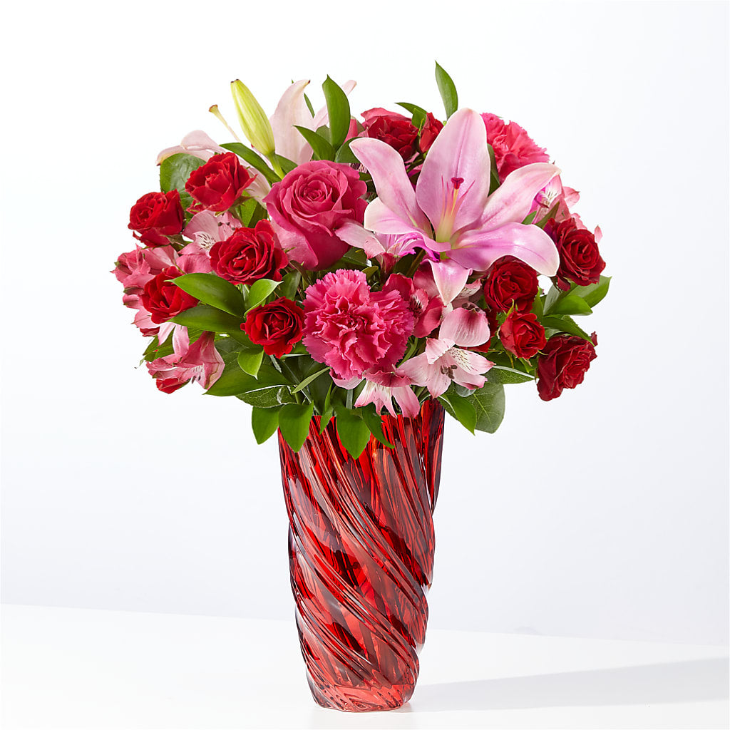 In Love Bouquet with Luxe Swirl Vase – Floral Boutique, Lynnfield MA