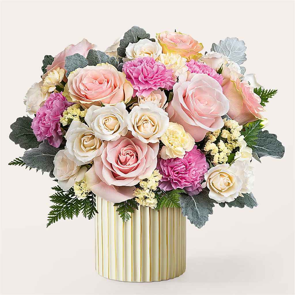 Blissful Moments Bouquet with Ivory Vase – Floral Boutique, Lynnfield MA