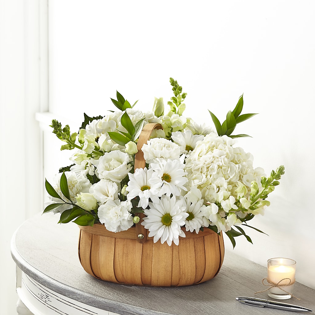 Pure Ivory Basket – Floral Boutique, Lynnfield MA
