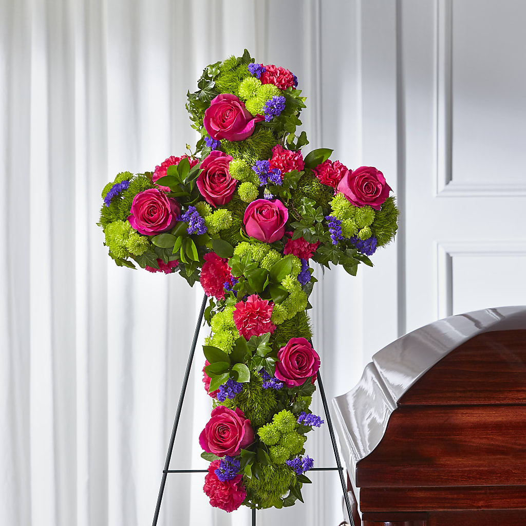Tribute Rose Floral Cross – Floral Boutique, Lynnfield MA