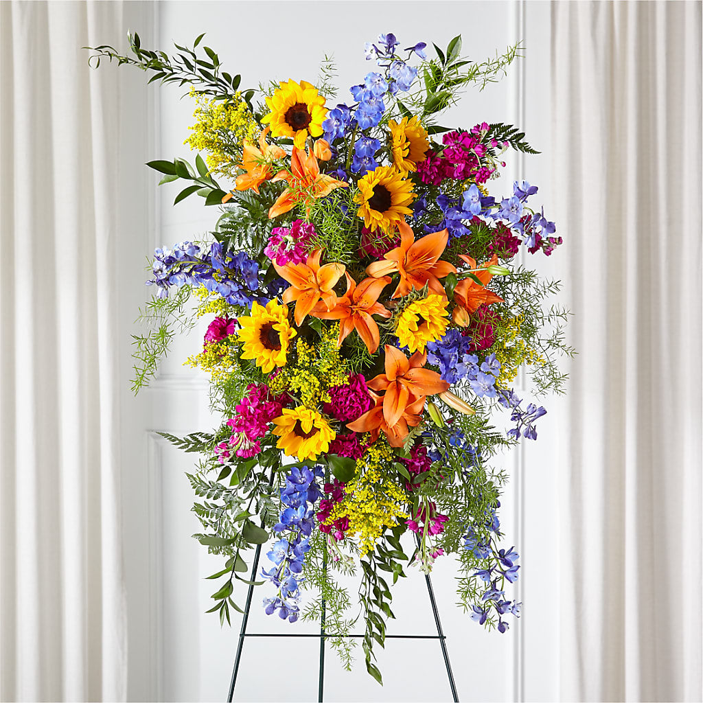 Sunlit Memories Standing Spray (Standard) – Floral Boutique, Lynnfield MA