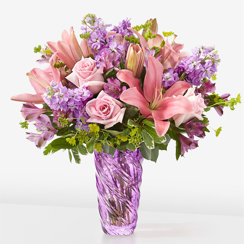 Precious Petals Bouquet with Luxe Swirl Vase – Floral Boutique, Lynnfield MA