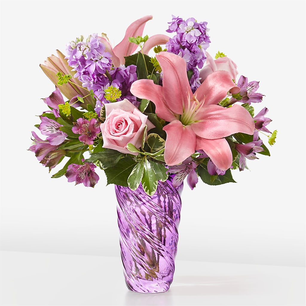 Precious Petals Bouquet with Luxe Swirl Vase – Floral Boutique, Lynnfield MA
