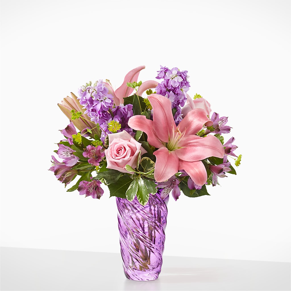 Precious Petals Bouquet with Luxe Swirl Vase – Floral Boutique, Lynnfield MA
