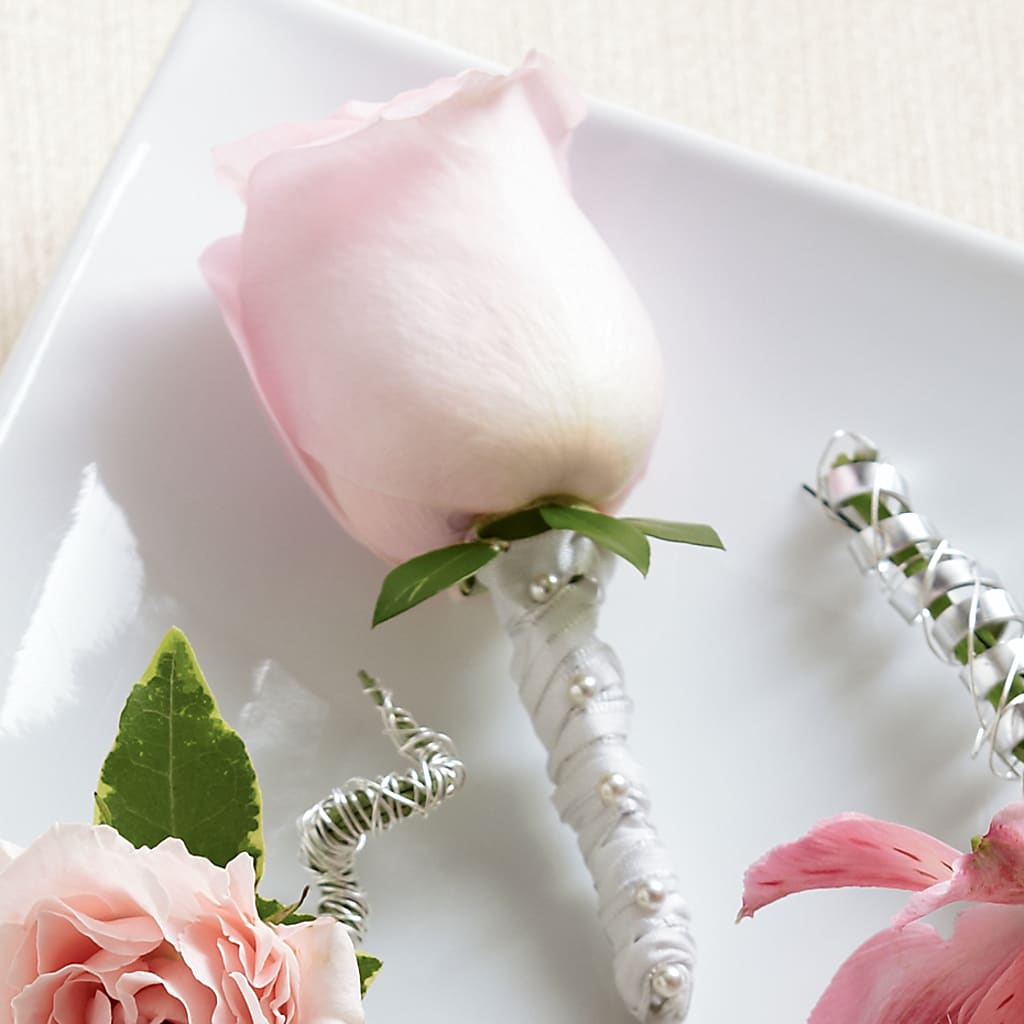 Pink Rose Boutonniere – Floral Boutique, Lynnfield MA