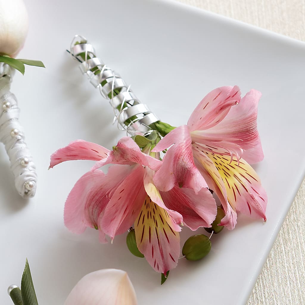 Pink Peruvian Lily Boutonniere – Floral Boutique, Lynnfield MA