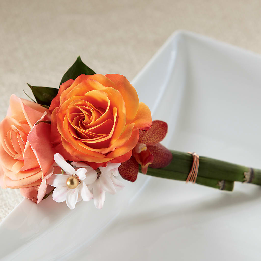 Sunset Dream Boutonniere – Floral Boutique, Lynnfield MA