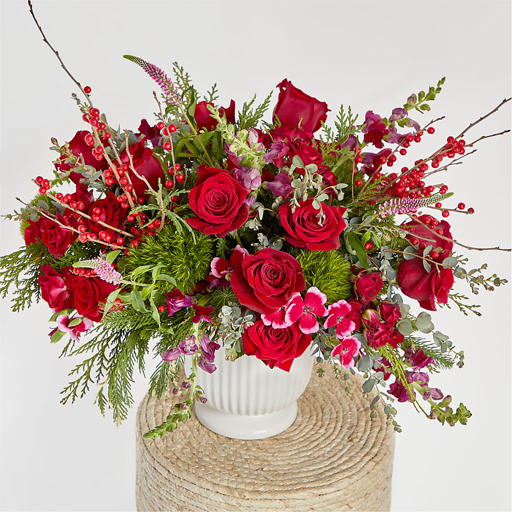 Big Red Bow Bouquet –  Floral Boutique, Lynnfield MA