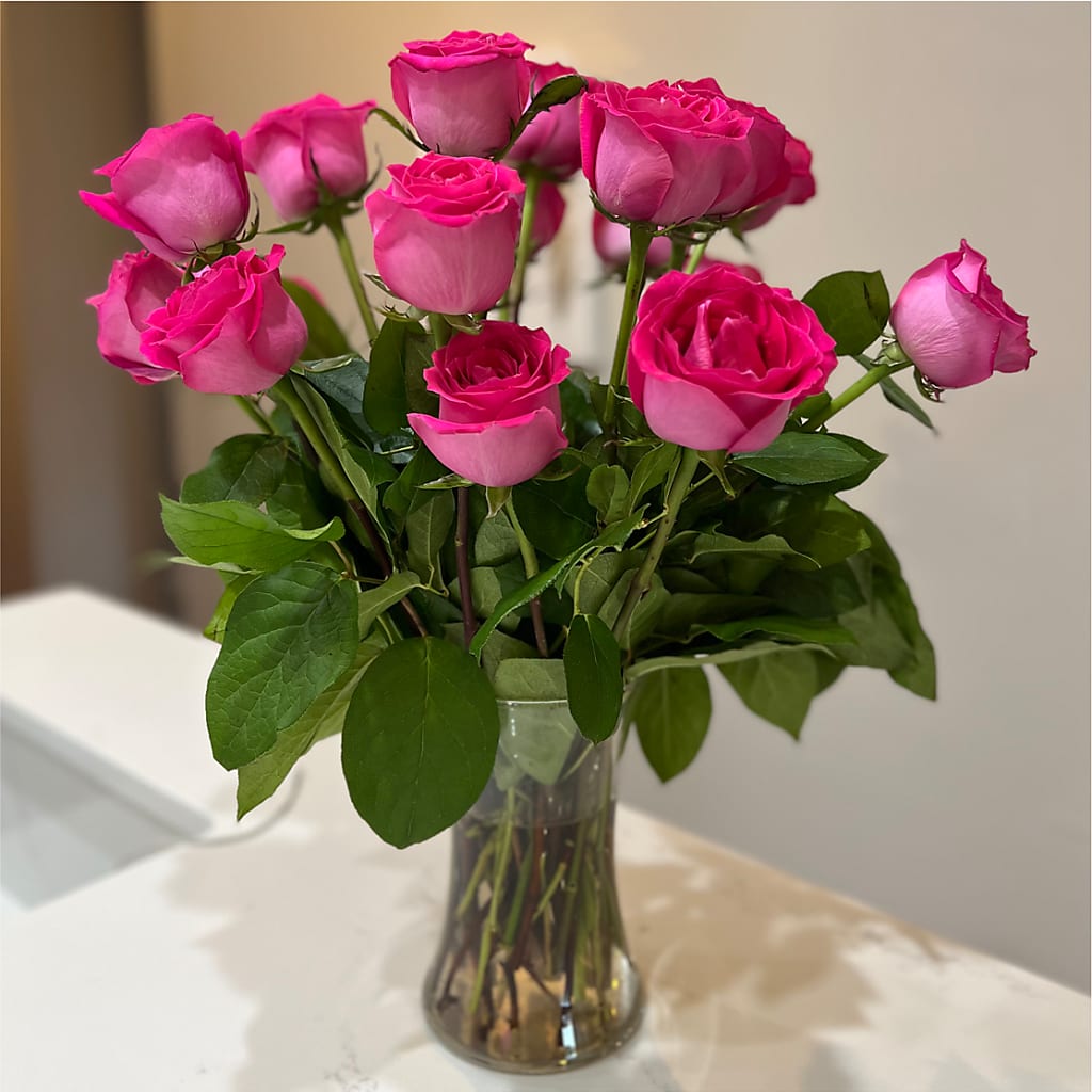 Long Stem Pink Rose Bouquet –  Floral Boutique, Lynnfield MA