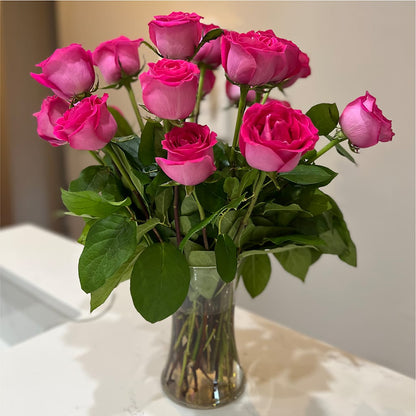 Long Stem Pink Rose Bouquet –  Floral Boutique, Lynnfield MA
