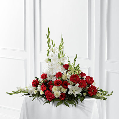 Crimson & White Arrangement –  Floral Boutique, Lynnfield MA