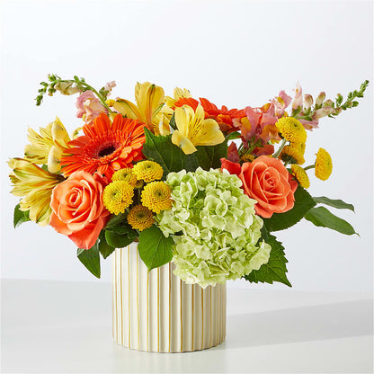 Autumn Sunshine Bouquet with Ivory Vase –  Floral Boutique, Lynnfield MA