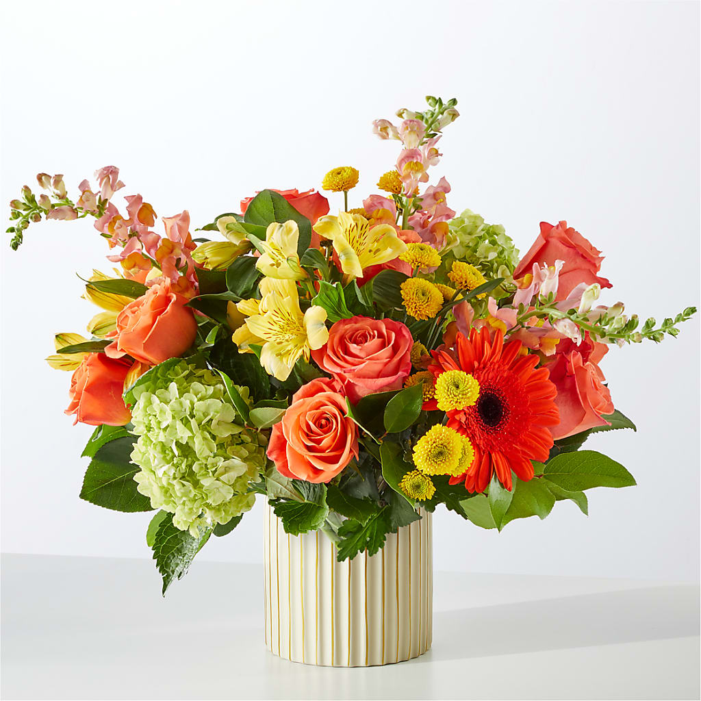 Autumn Sunshine Bouquet with Ivory Vase –  Floral Boutique, Lynnfield MA