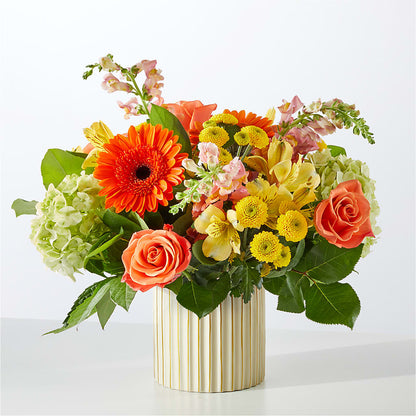 Autumn Sunshine Bouquet with Ivory Vase –  Floral Boutique, Lynnfield MA