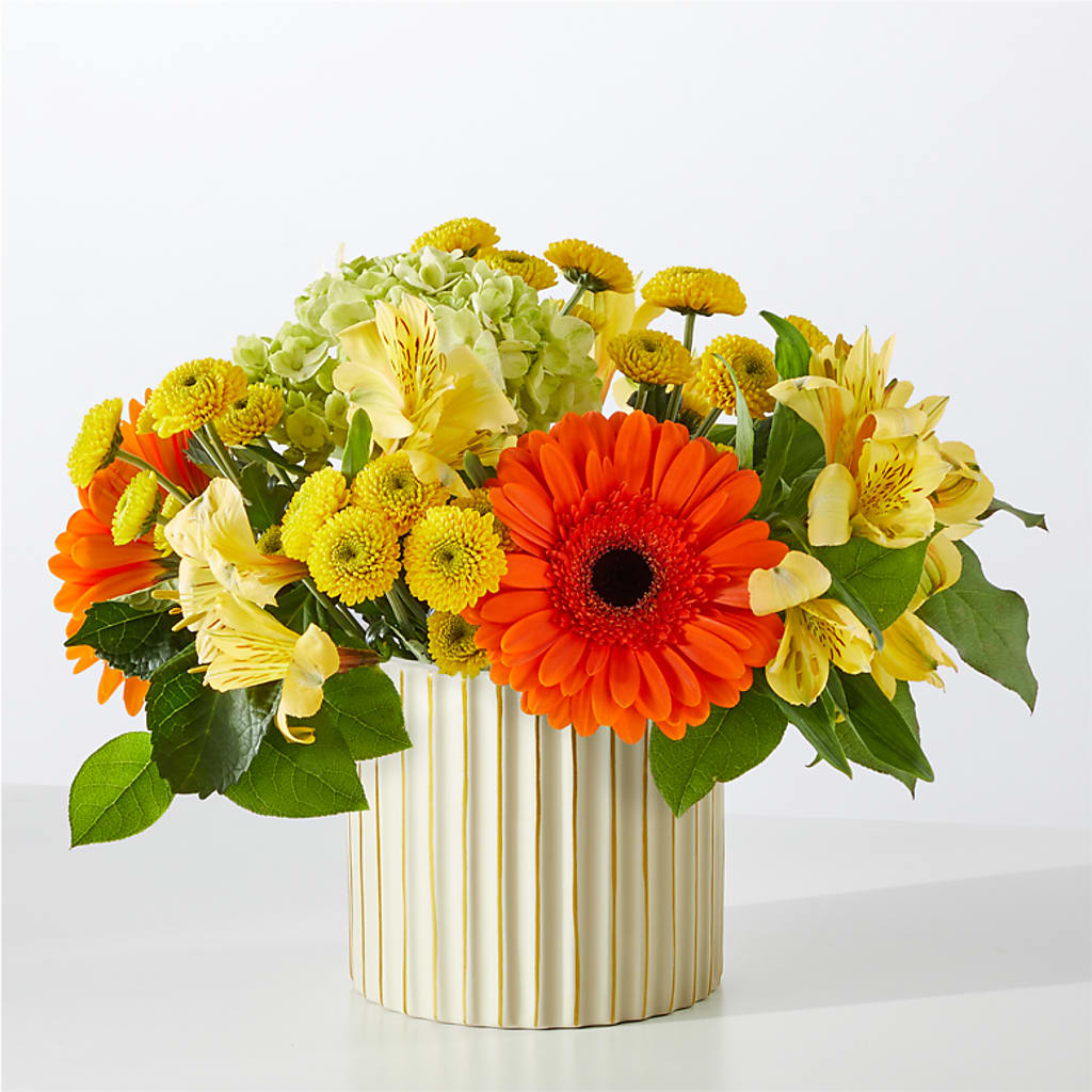 Autumn Sunshine Bouquet with Ivory Vase –  Floral Boutique, Lynnfield MA